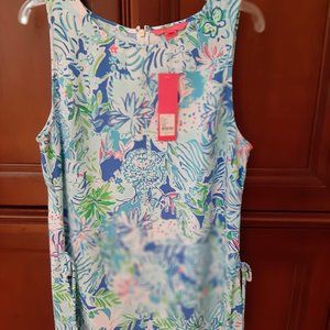 Lilly Pulitzer Donna Top Coastal Blue Lion Around